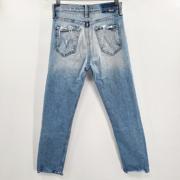 MOTHER SUPERIOR The Tomcat Ankle Blue Button Fly Jeans Women’s Sz 26 Made in USA - Picture 2 of 10